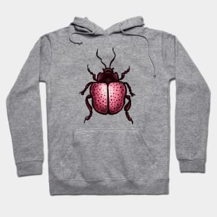 Pink Beetle With Dots Insect Art Hoodie